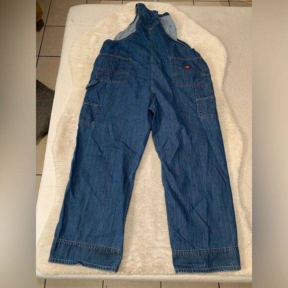 Dickies Denim Dungarees Overalls Workwear Coveralls Pants  2XL‎ L 32" - Picture 2 of 8